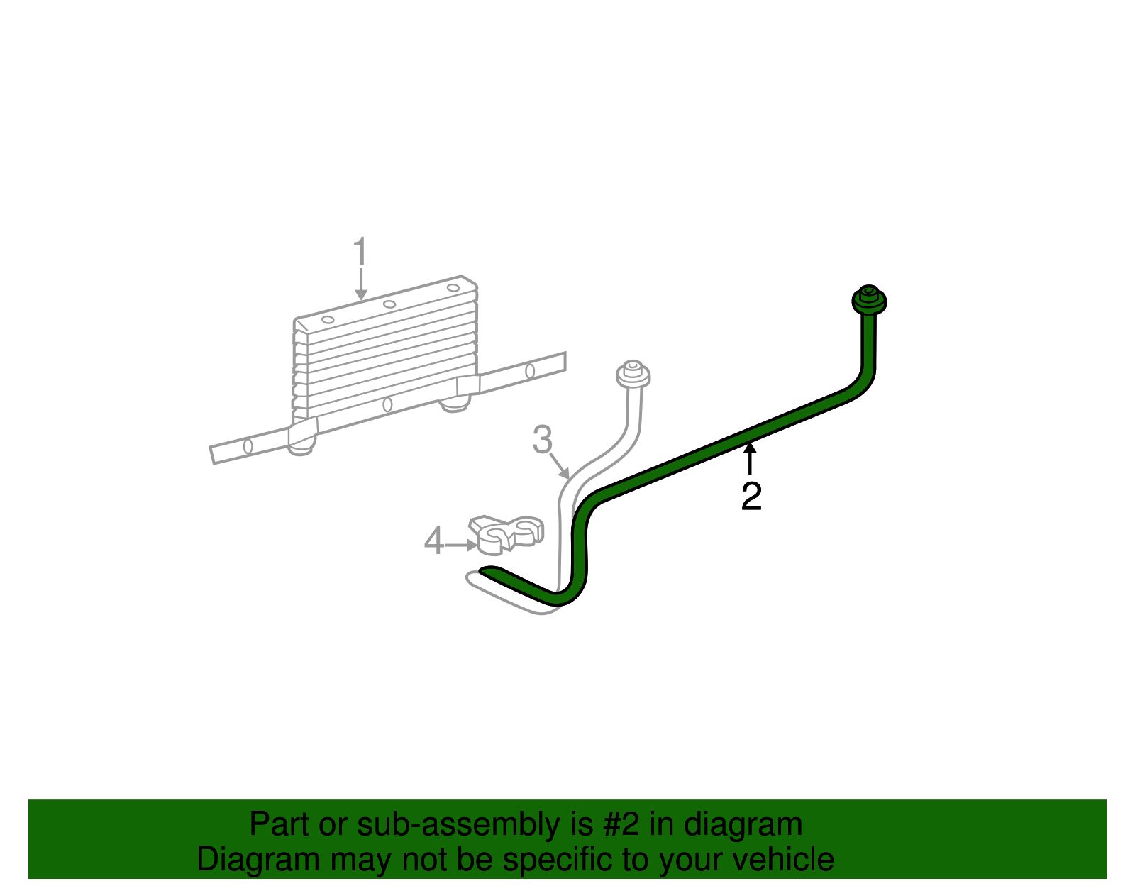 1999-2007 GM Automatic Transmission Auxiliary Fluid Cooler Upper Line ...
