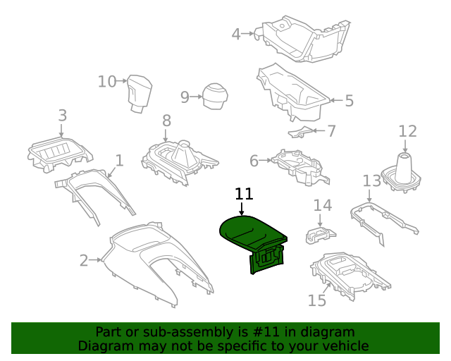2023 Toyota Corolla Console Armrest 5890512B20E1 Toyota Parts Center