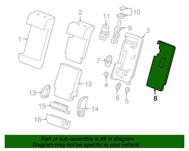 13439590 GM Seat Back Panel | GM Parts Store