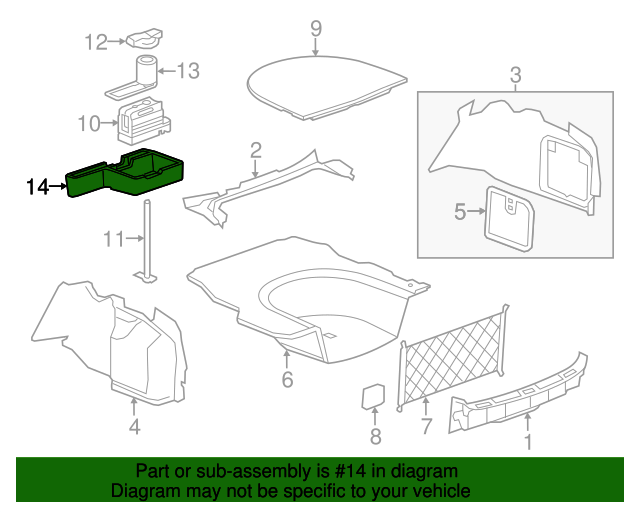 20112015 Cadillac CTS Tire Air Compressor and Tire Sealant Container Holder 20946744 OEM