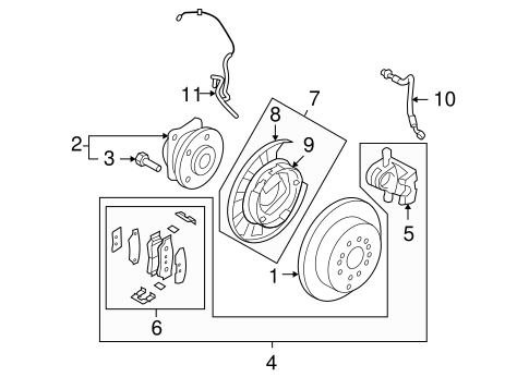 Rear Brakes for 2012 Hyundai Santa Fe | Hyundai OEM Parts Direct | Hyundai Brakes Diagram | | Hyundai OEM Parts Direct