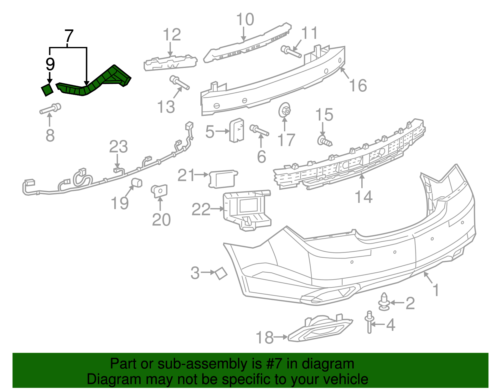 Rear Driver Side Bumper Fascia Guide - Buick (90922460)