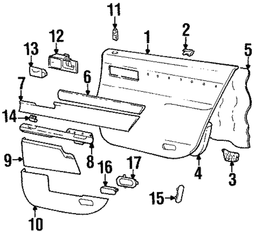 Insert, Rear S/D T/Panel(Woodgrain)(Left-hand)      *Woodgrain - GM (90364141)