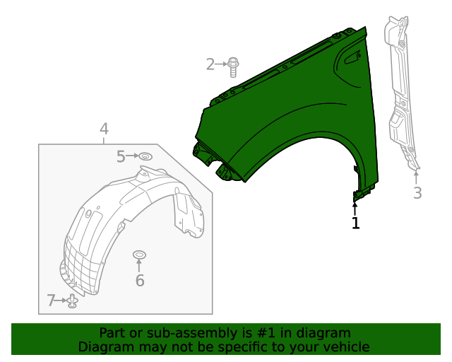 66311K0000 Fender 20202024 Kia Soul Genuine Kia Parts