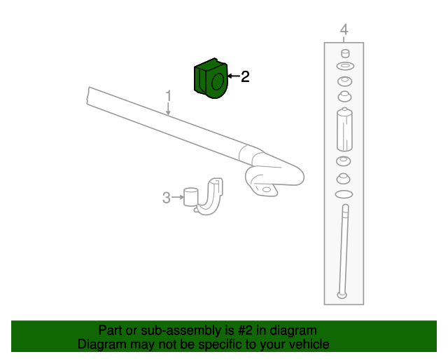 20112019 GM Front Suspension Stabilizer Shaft Insulator 25803299 GM