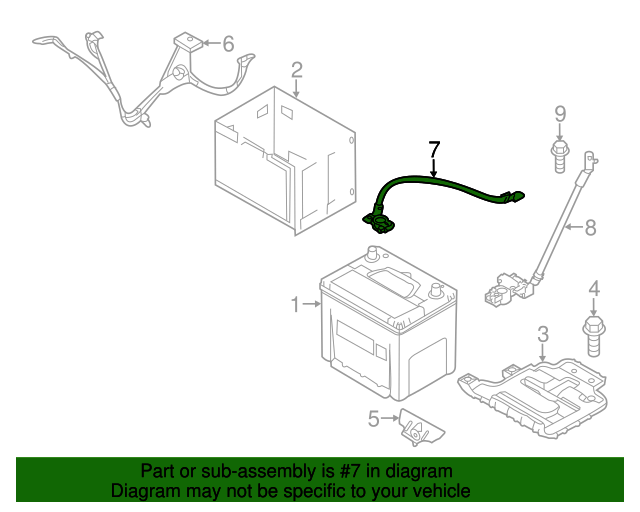 37180B2110 Battery Cable 2016 Kia Soul Genuine Kia Parts