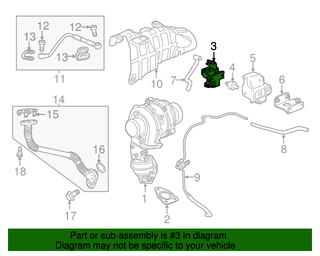 20142015 Chevrolet Cruze Turbocharger Wastegate Actuator Vacuum