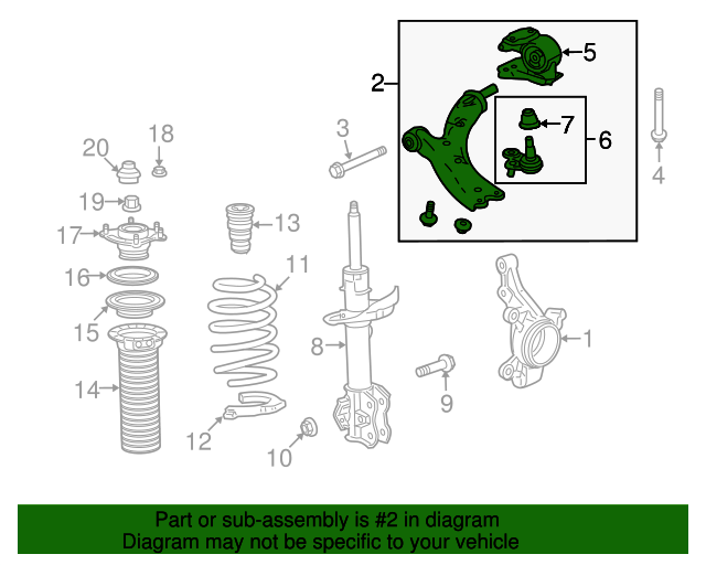 Genuine OEM Acura Arm Assembly, R Front (Lower) Part 51350TX4A01