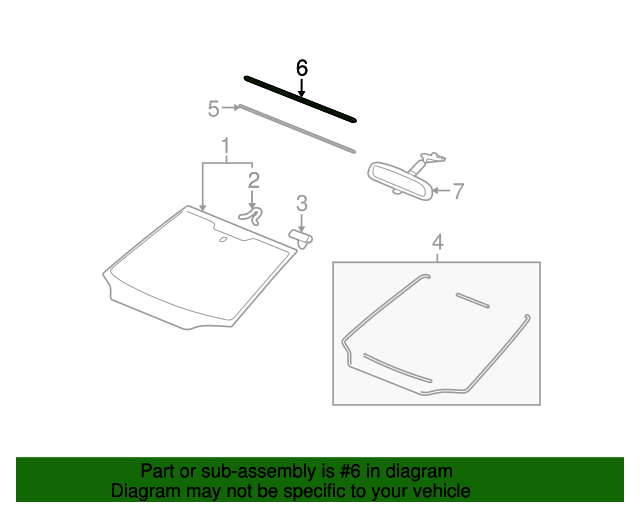 73150-SNA-003 - Molding, Front Windshield - 2006-2011 Honda Civic ...