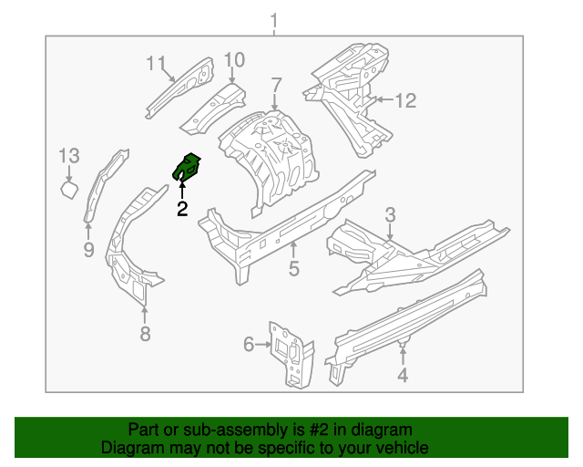 64441-B1000 - Apron/Rail Assembly Upper Bracket 2015-2020 Hyundai ...