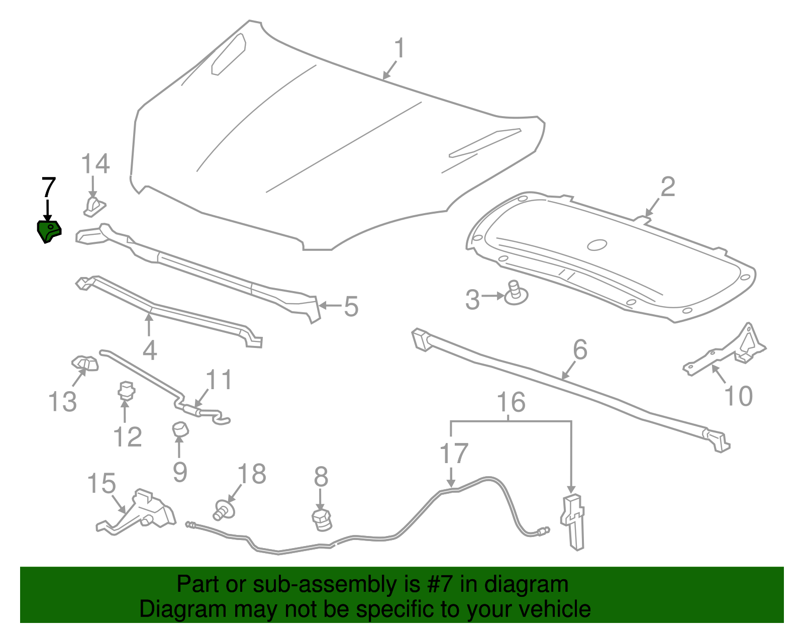 Passenger Side Hood Stop Bumper - GM (95094215)