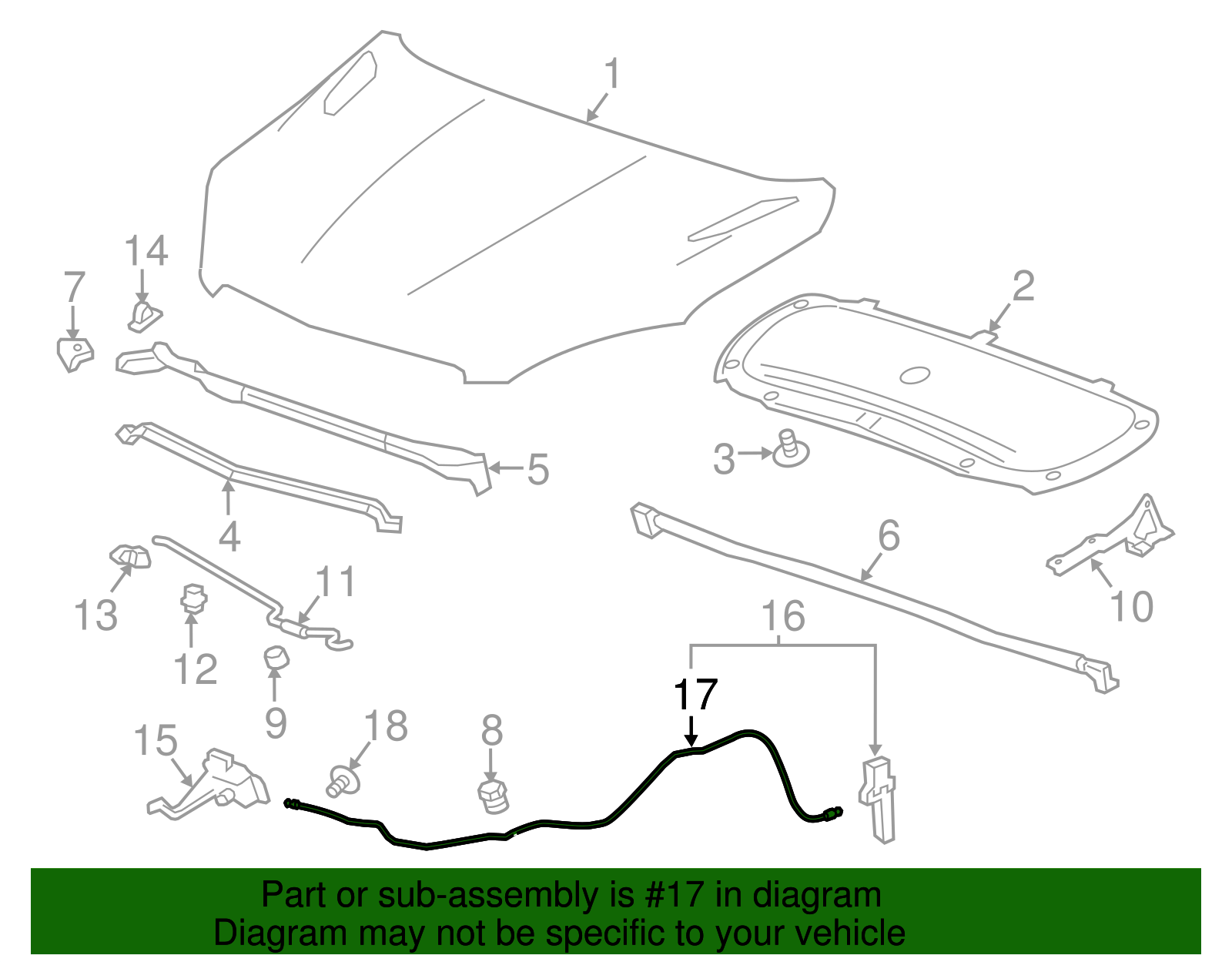 Hood Latch Release Cable - GM (95484177)