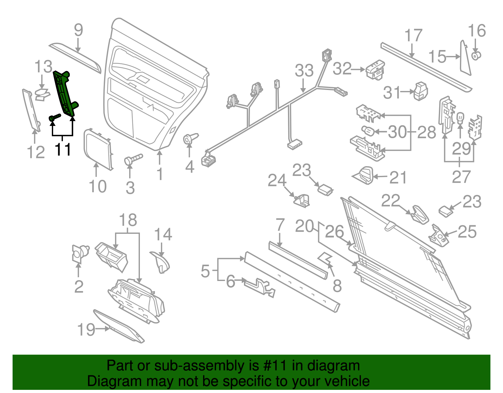 Pull Handle - Volkswagen (7L6-868-187-B-2V4)