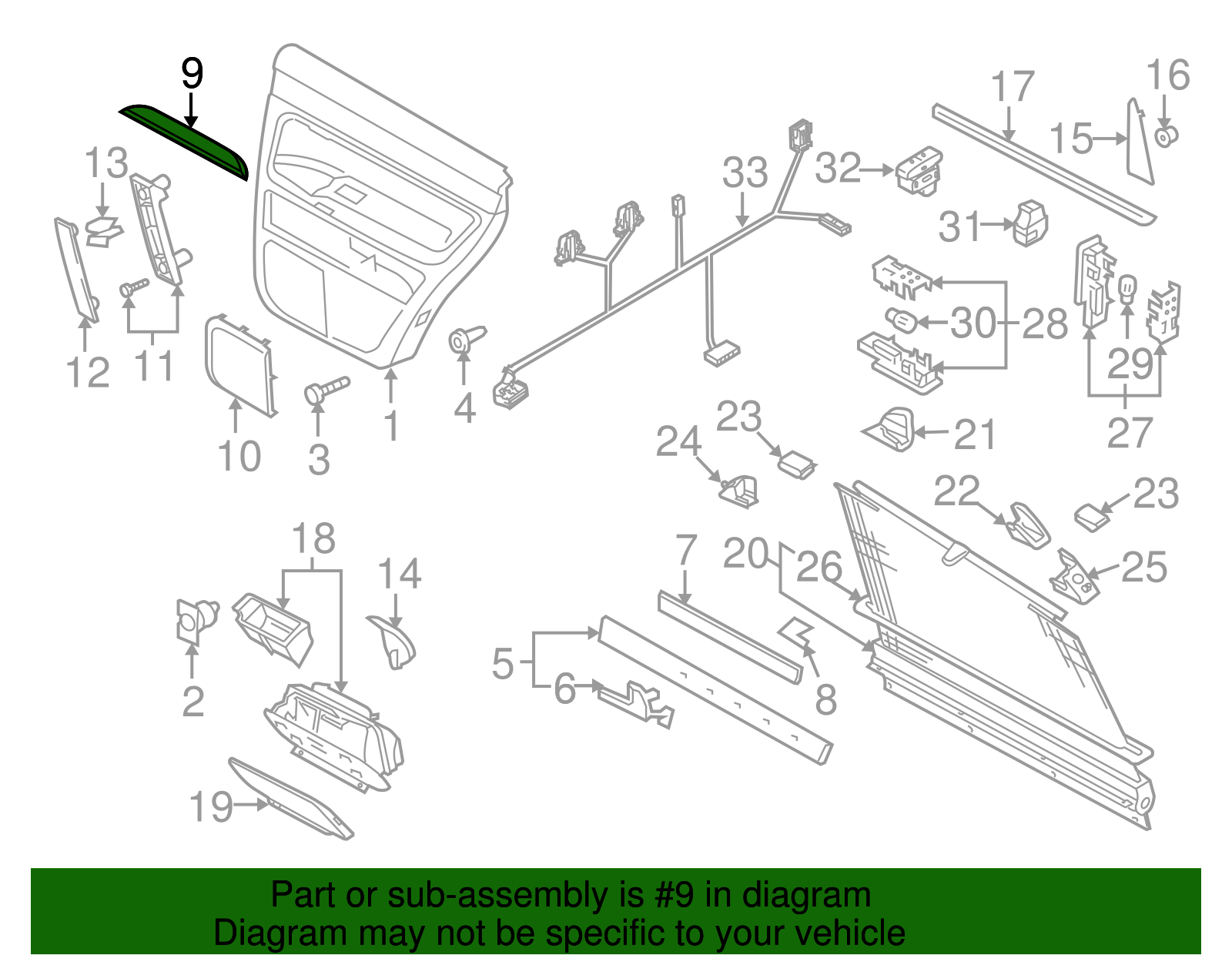 Door Panel Insert - Volkswagen (7L6-868-145-7G8)