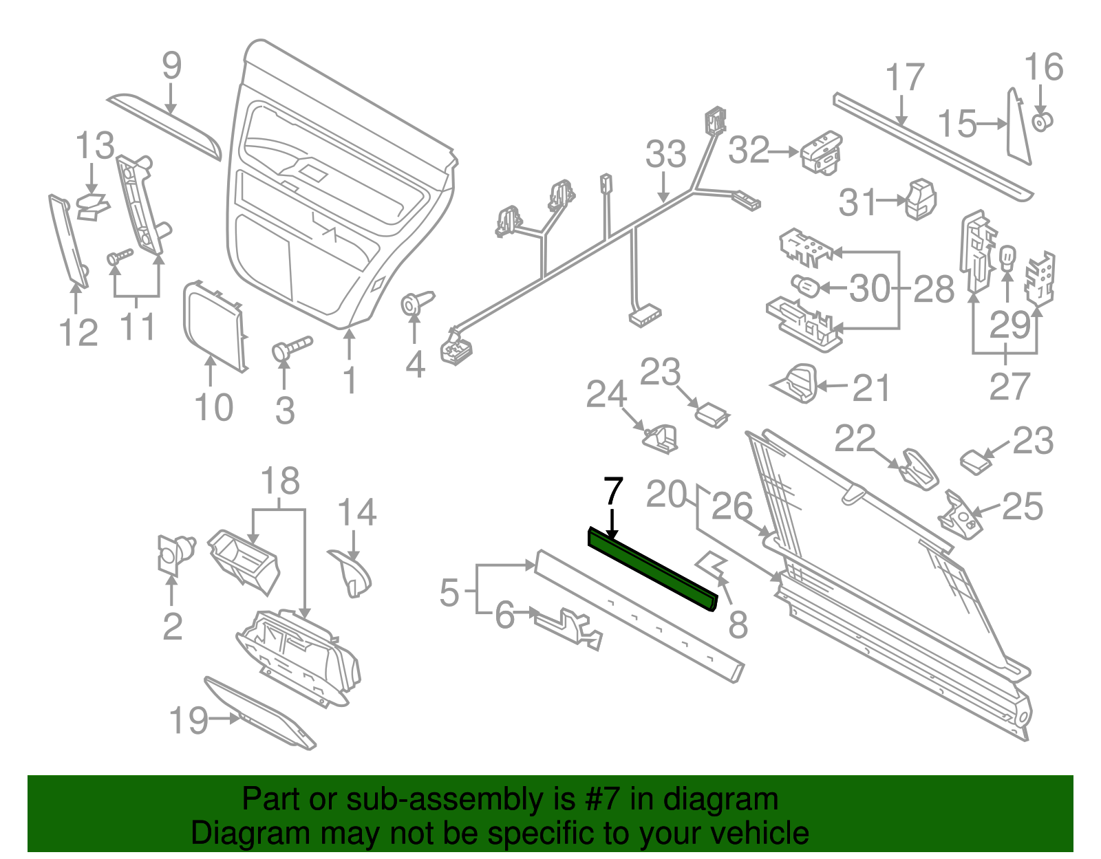 Insert Panel - Volkswagen (7L6-853-073-C-8B4)