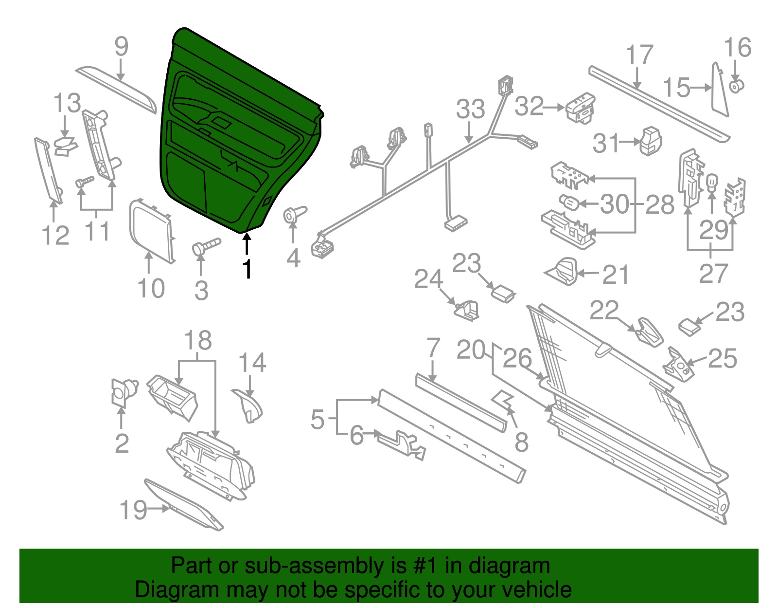 Door Trim Panel - Volkswagen (7L6-867-211-CR-NUQ)