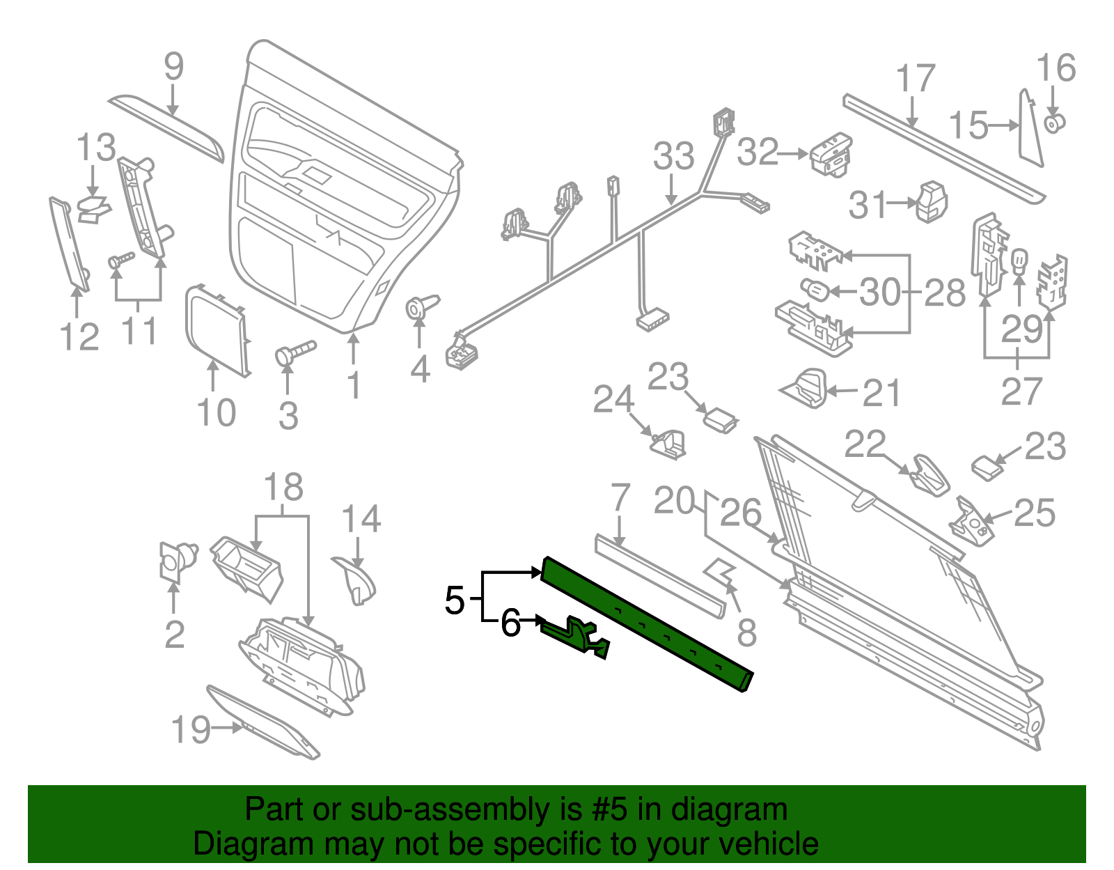 Trim Molding - Volkswagen (7L6868086F-7U7)