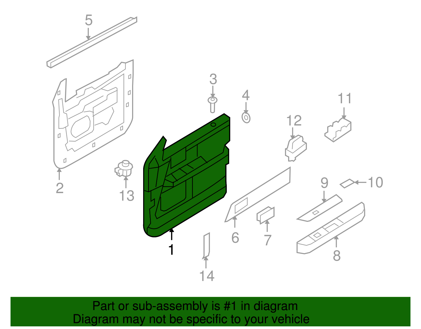 Door Trim Panel - Ford (GL7Z-7823943-AE)
