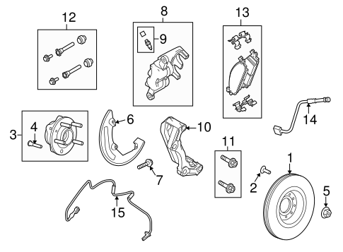 Rear Disc Brake Caliper Repair Kit For Hyundai Elantra (2007-2012) & Kia Soul (2010-2013) - 2 Pack