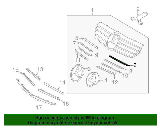 2003-2005 Mercedes-Benz Molding Strip 209-888-01-85 | Buy Mercedes ...