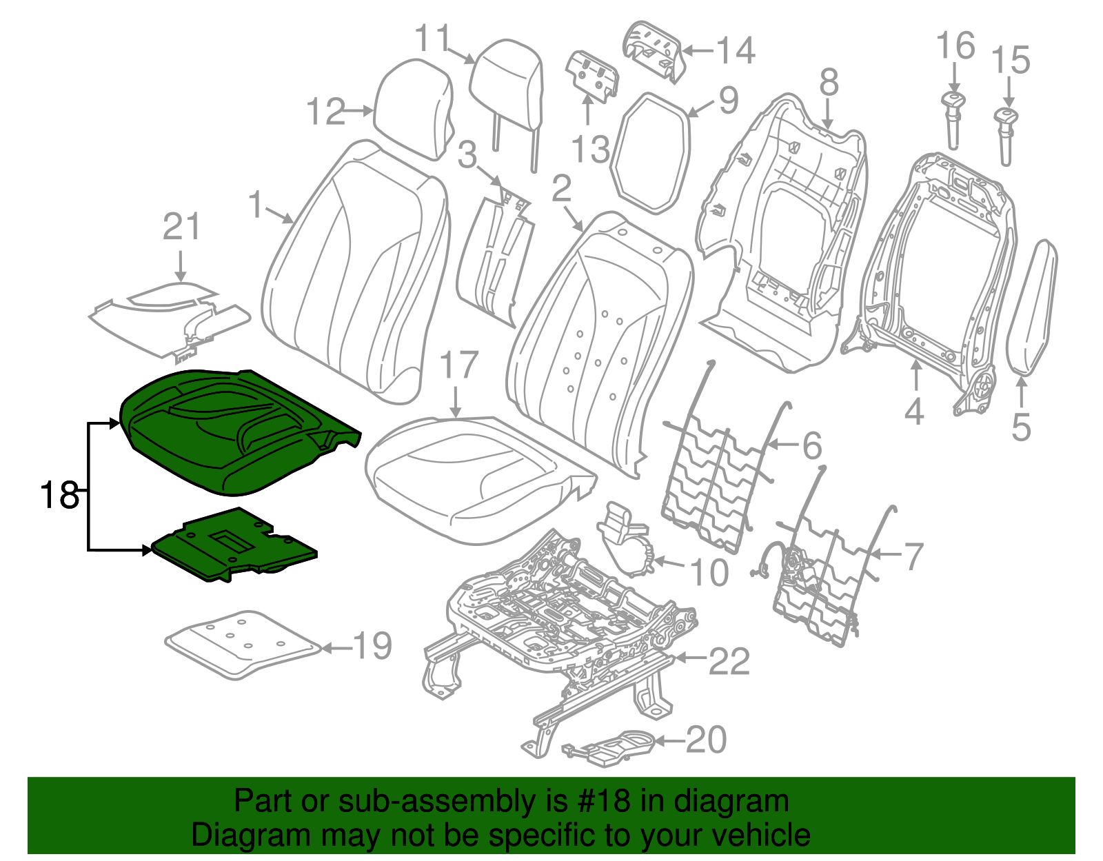 Seat Cushion Pad - Ford (GJ7Z-78632A23-G)