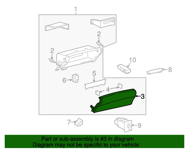 20082011 Lexus Glove Box Door 5550130200C2 OEM Parts Online