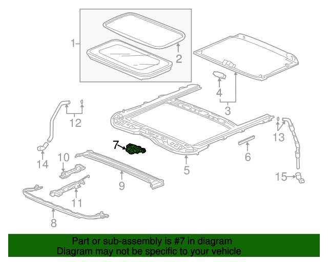 20132017 Honda Accord Motor Assembly, Sunroof 70450T2AA01 Group 1