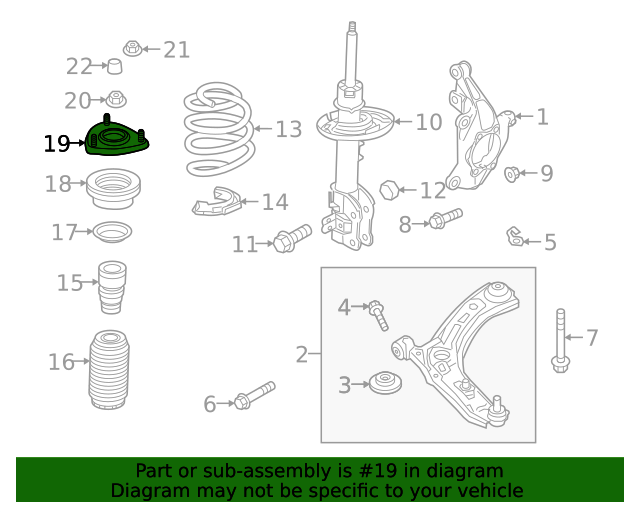 BCKE34380C Strut Mount 2019 2020 Mazda 3 Werner Mazda Parts