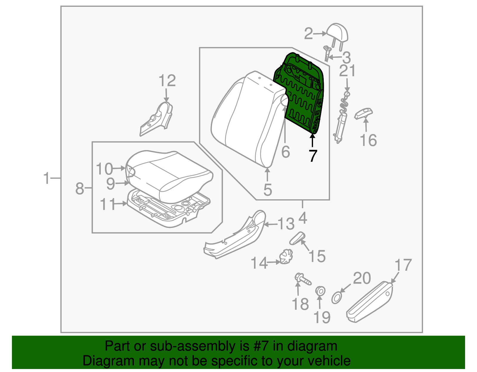 Driver Seat Back Frame - GM (96807613)