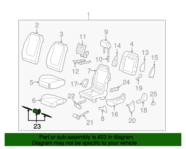20042012 GM Front Seat Horizontal Adjuster Actuator 22718107 GM