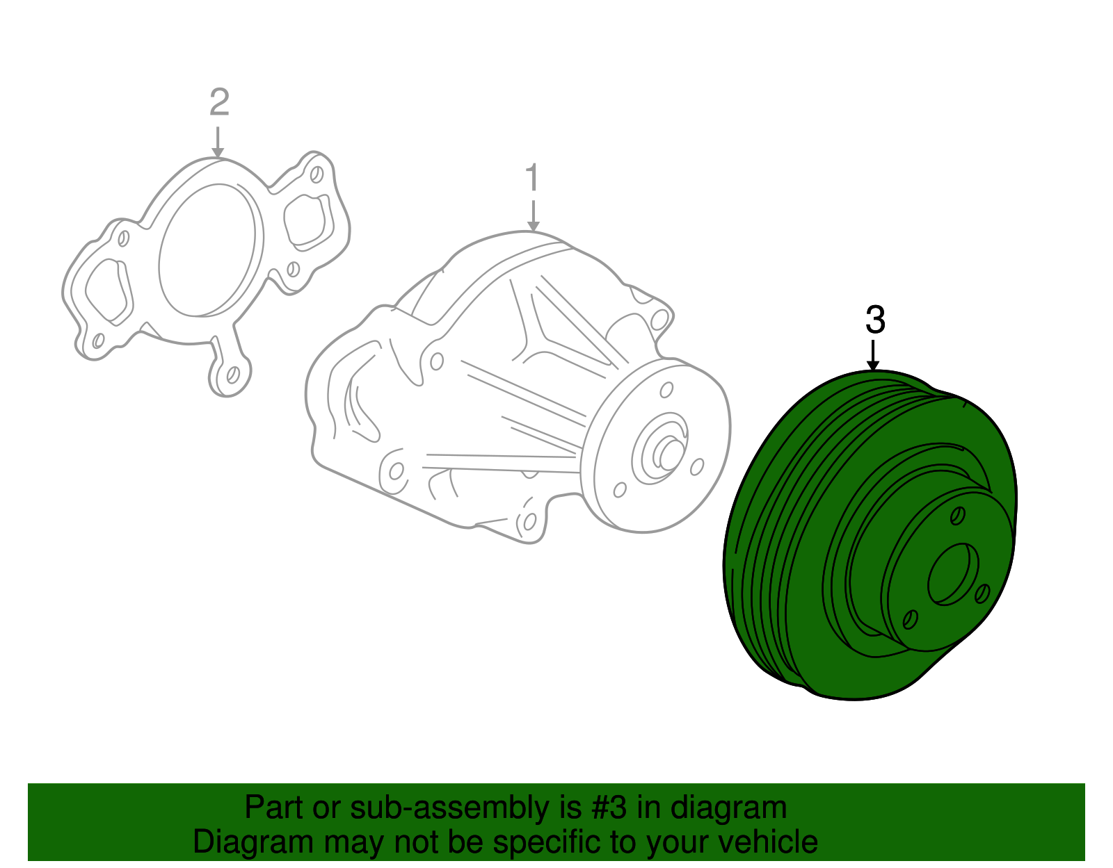 Engine Water Pump Pulley - Ford (XW4Z-8509-AA)