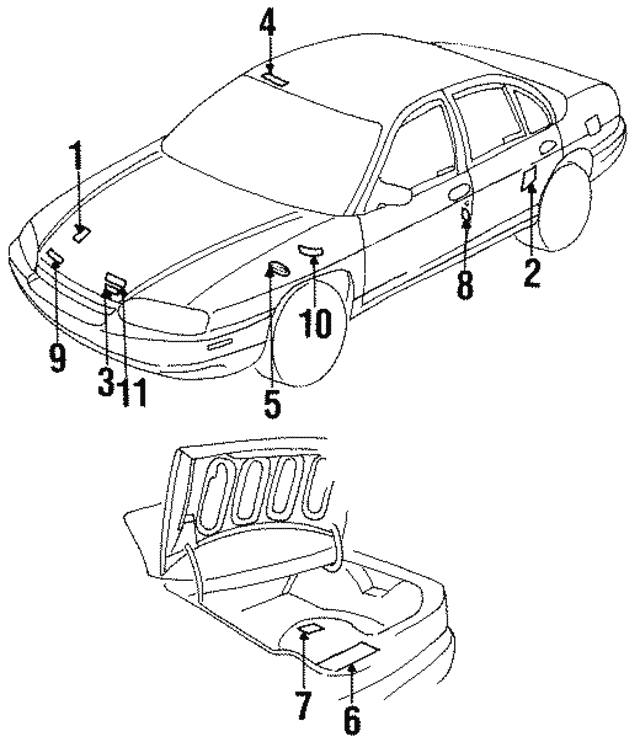 2000 Chevrolet Lumina Vehicle Emission Control Information Label