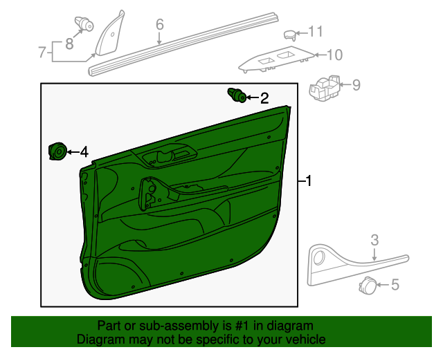 2012-2015 Scion iQ Door Trim Panel 67610-74040-C0 | Discount Parts Monster
