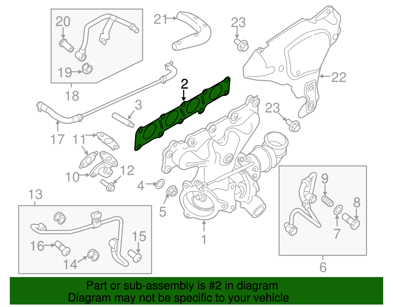 20122019 Land Rover Exhaust Manifold Gasket LR025852 Land Rover OEM