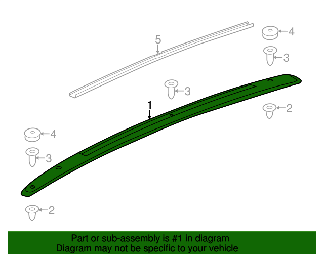 23144659 Anthracite Driver Side Roof Panel Molding 20092017