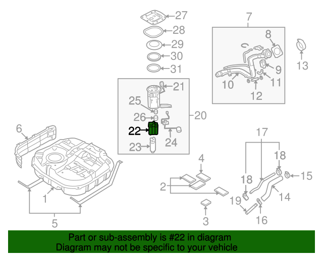 20072012 Hyundai Elantra Fuel Filter 319102H000 OEM Parts Online