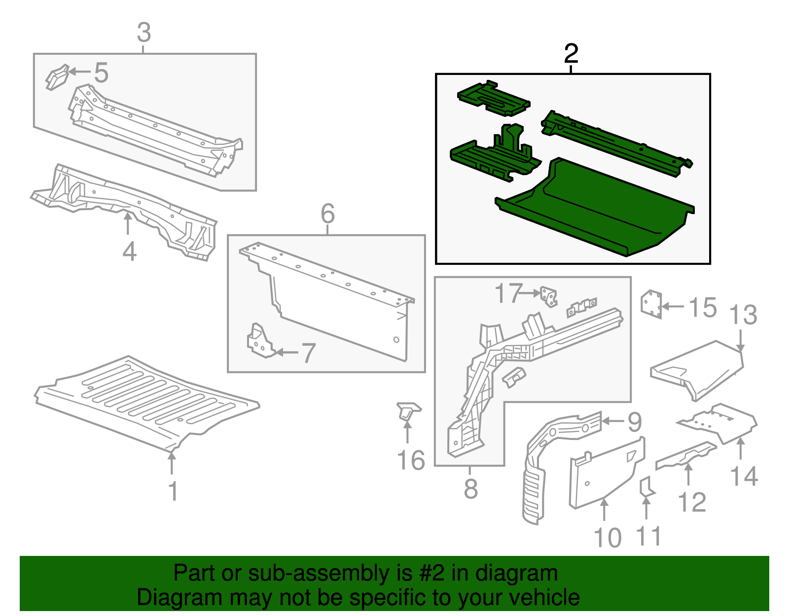 Rear Floor Rear Panel - GM (84097479)