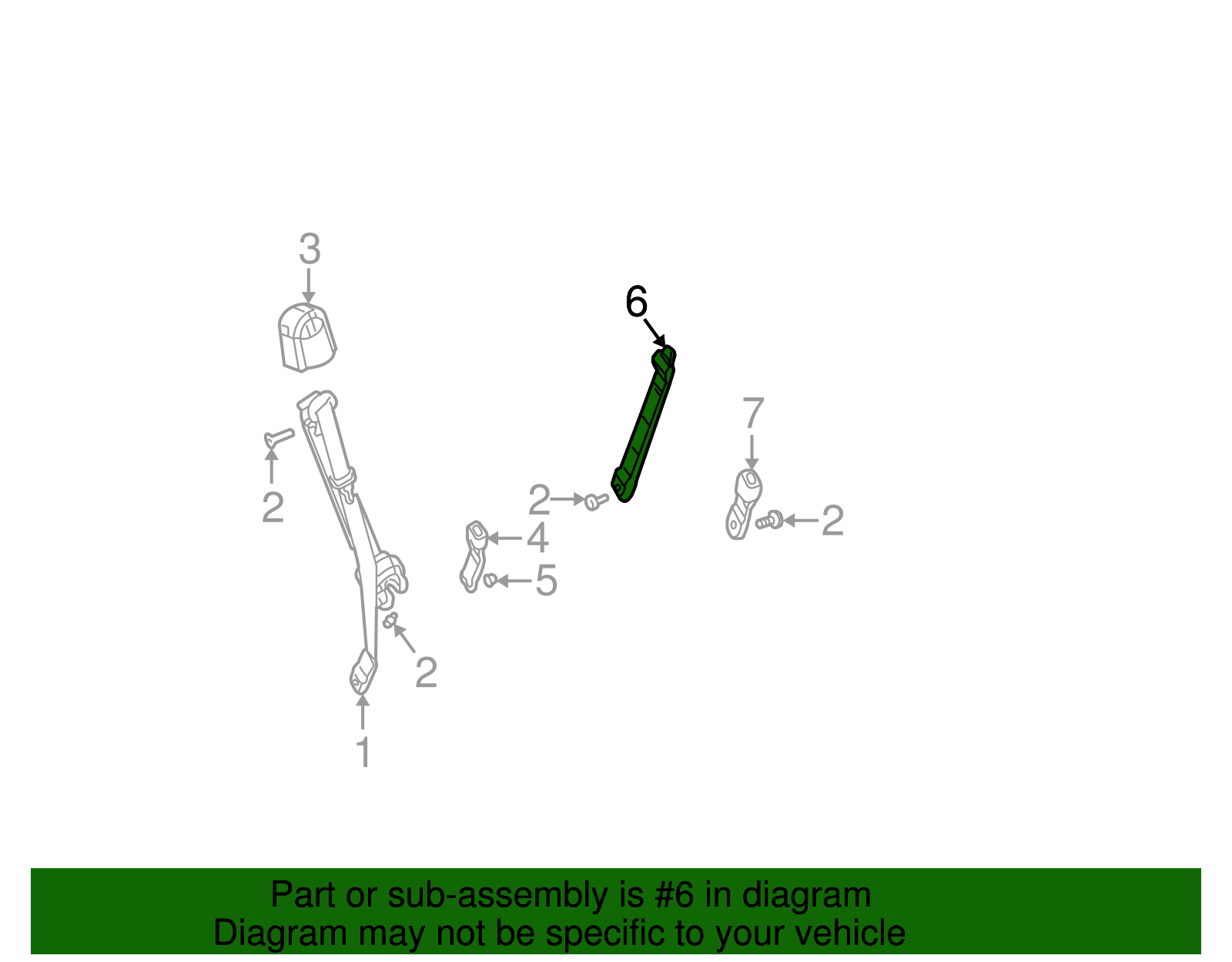 Center Seat Belt - GM (88939993)
