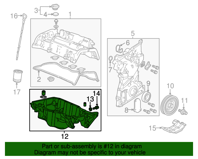 112005A2A00 Oil Pan 20132017 Honda Accord Honda Parts Online
