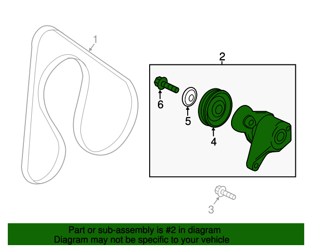 20122015 Honda Civic Belt Tensioner 31170R0A025 Genuine Honda Parts
