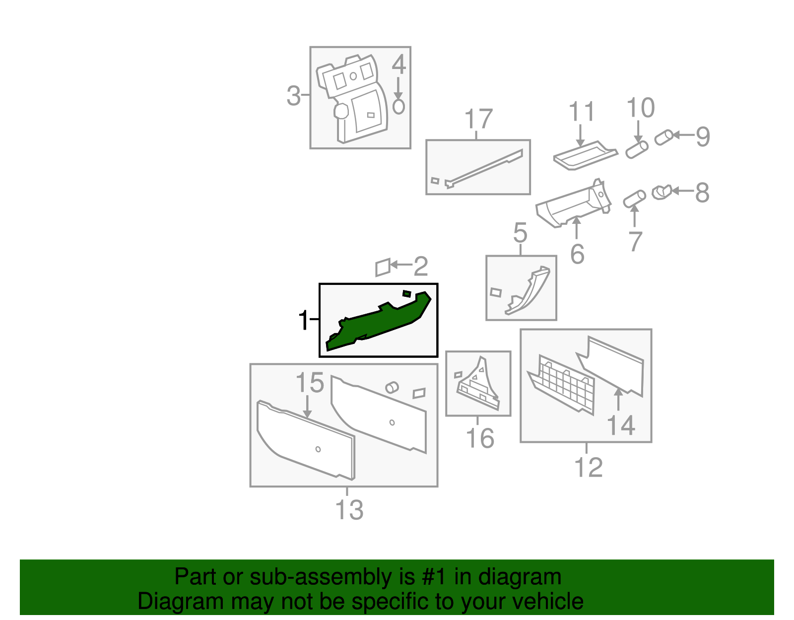Bolster Assembly-I/P Drvr Knee *Brick (15887595)