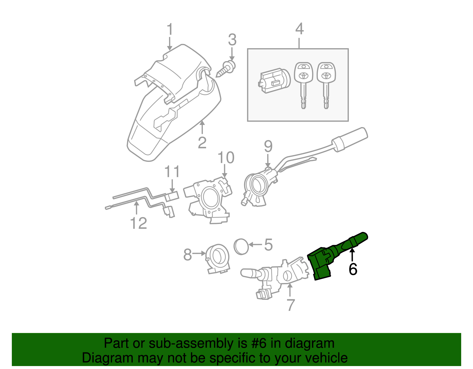 Windshield Wiper Switch - Toyota (84652-04132)