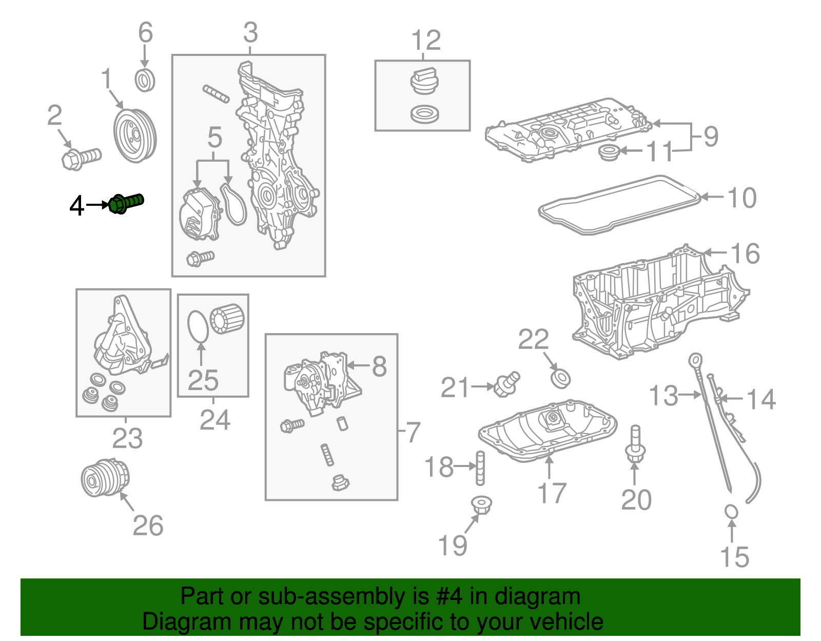 Timing Cover Bolt - Toyota (90105-A0168)