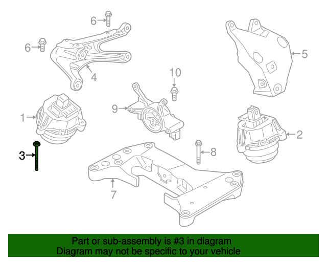 7119907017 20102024 BMW Engine Mount Bolt (07119907017) BMW of