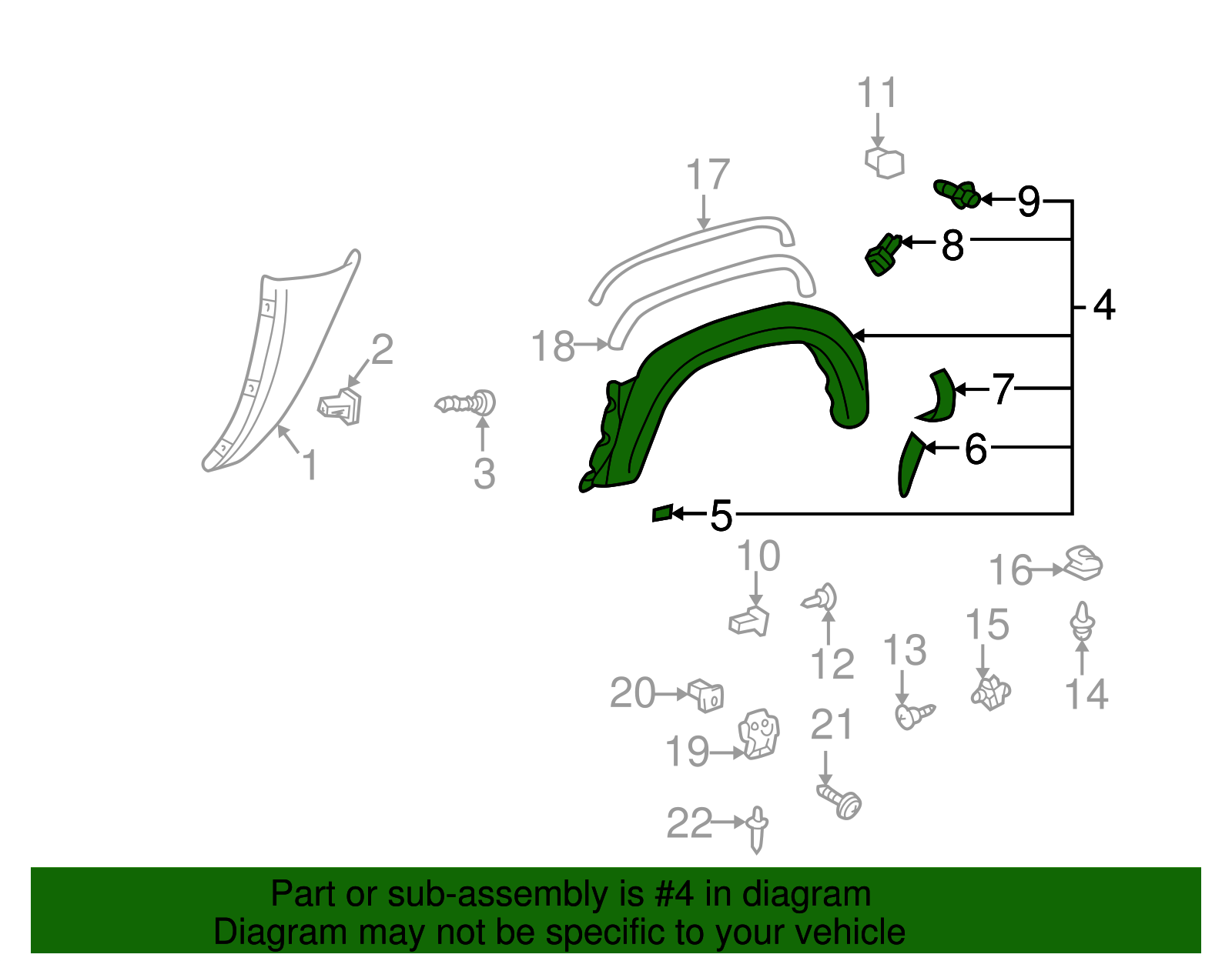 Wheel Flare - Toyota (00444-42967-LH)