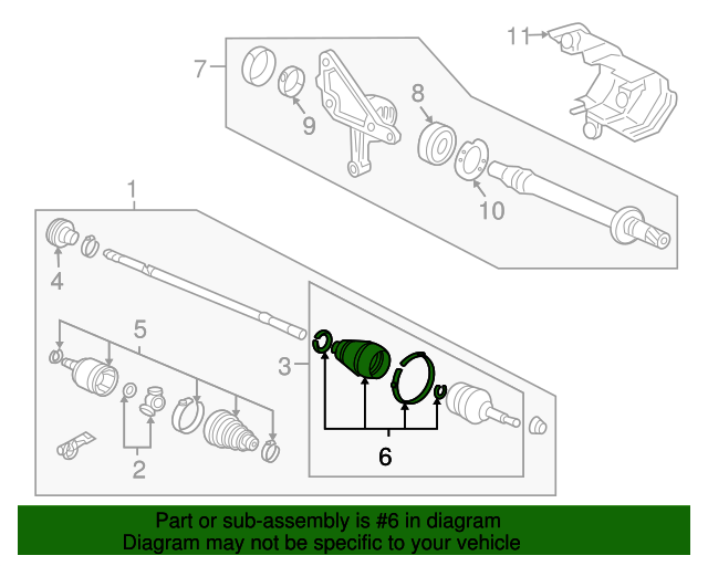 20002007 Honda Accord Outer Boot 44018S0KC32 BKHonda
