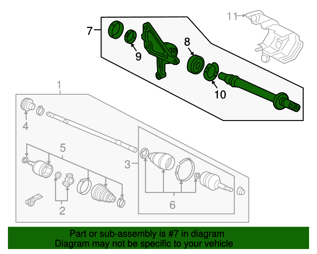 44500SDBA00 Intermediate Shaft 20032007 Honda Accord Honda Parts