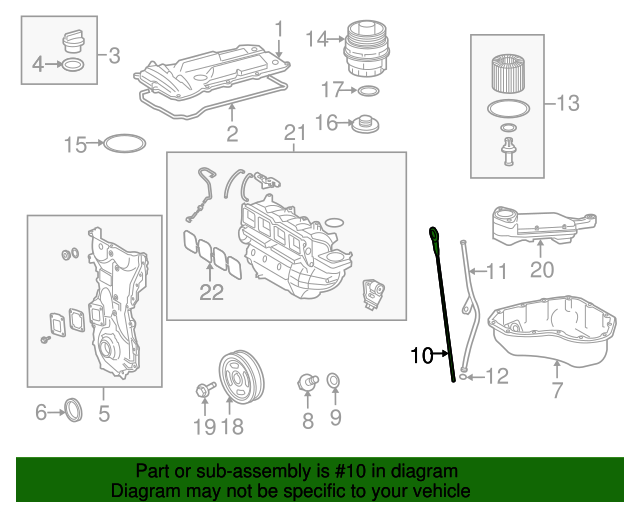 20092019 Toyota Engine Oil Dipstick 153010V020 Toyota Parts