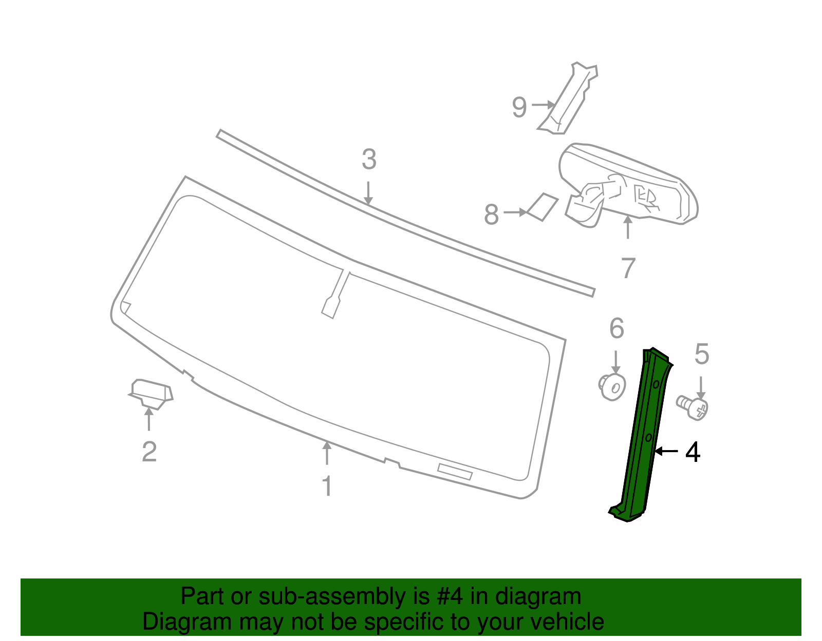 Driver Side Windshield Reveal Molding (20787557)