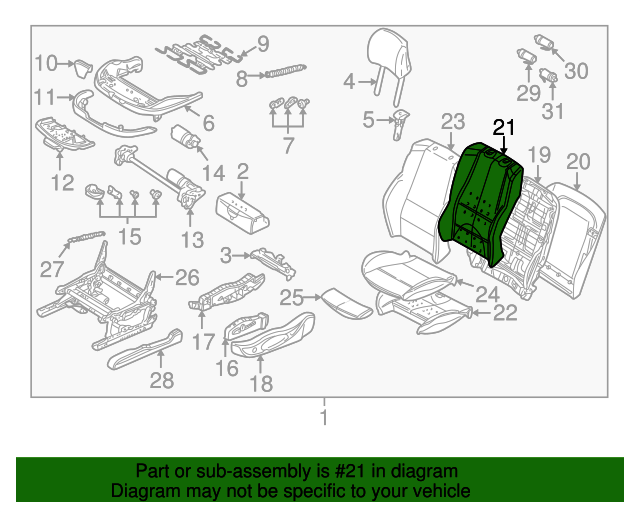 52108214938 - 1999-2005 BMW Seat Back Pad (52-10-8-214-938) | BMW of ...